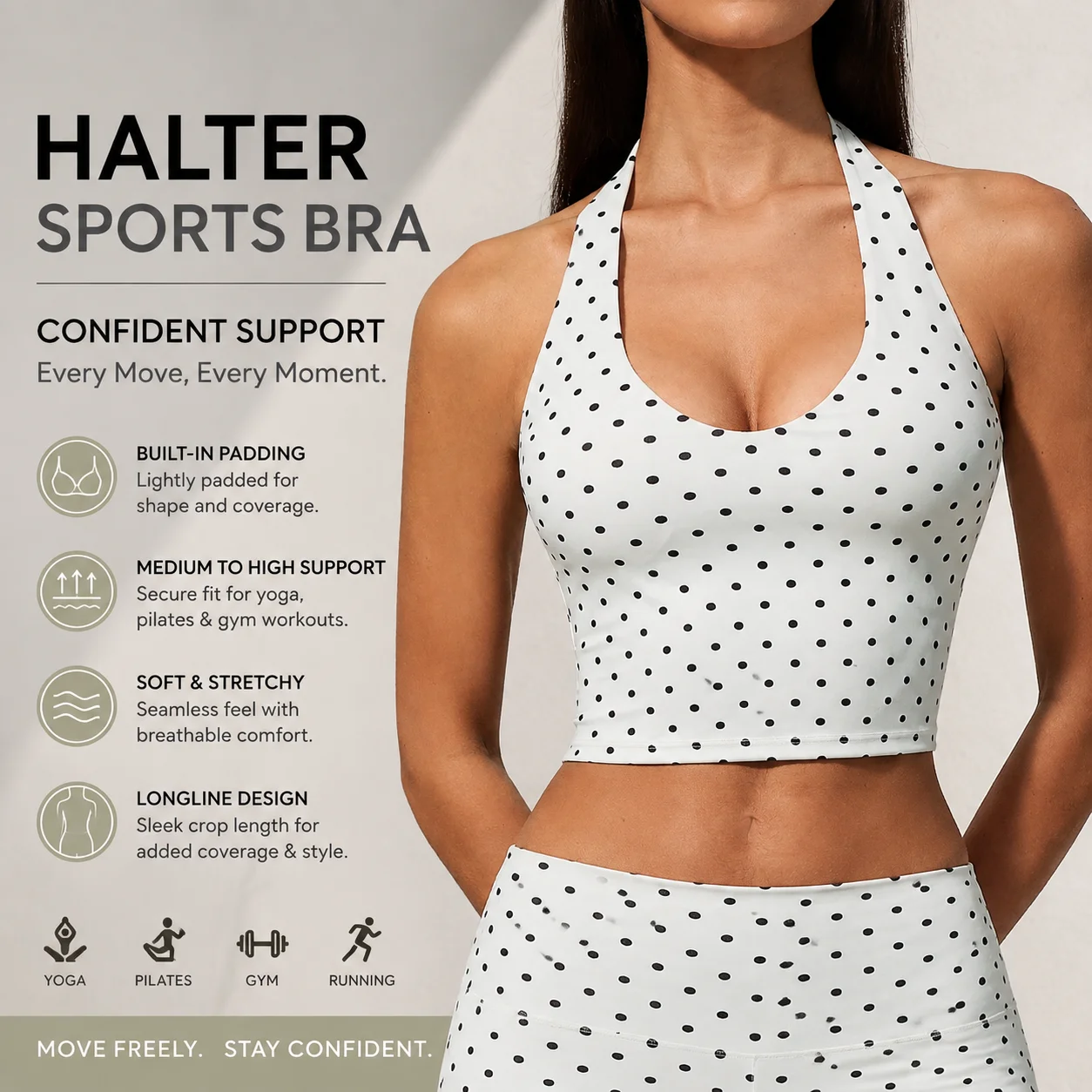 Women's Halter Polka Dot Longl - T Shirt Bra Seamless review and price