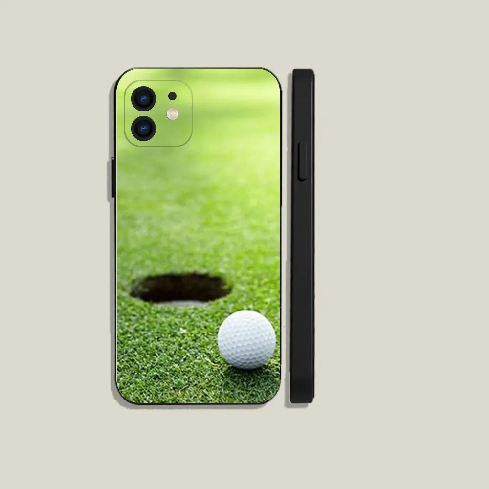 Sport Golf Ball  Phone Case For iPhone 15,14,13,12,11,Plus,Pro Max,XS,X,XR,SE,Mini,8,7 Soft Silicone Black Cover