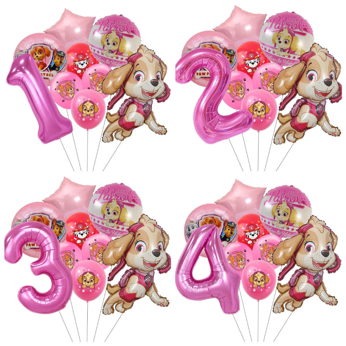 9 stücke Cartoon Paw Patrol Motto Party Dekoration Lieferungen Rettungs Hund Aluminium Folie Ballon Kinder Geburtstag Geschenk