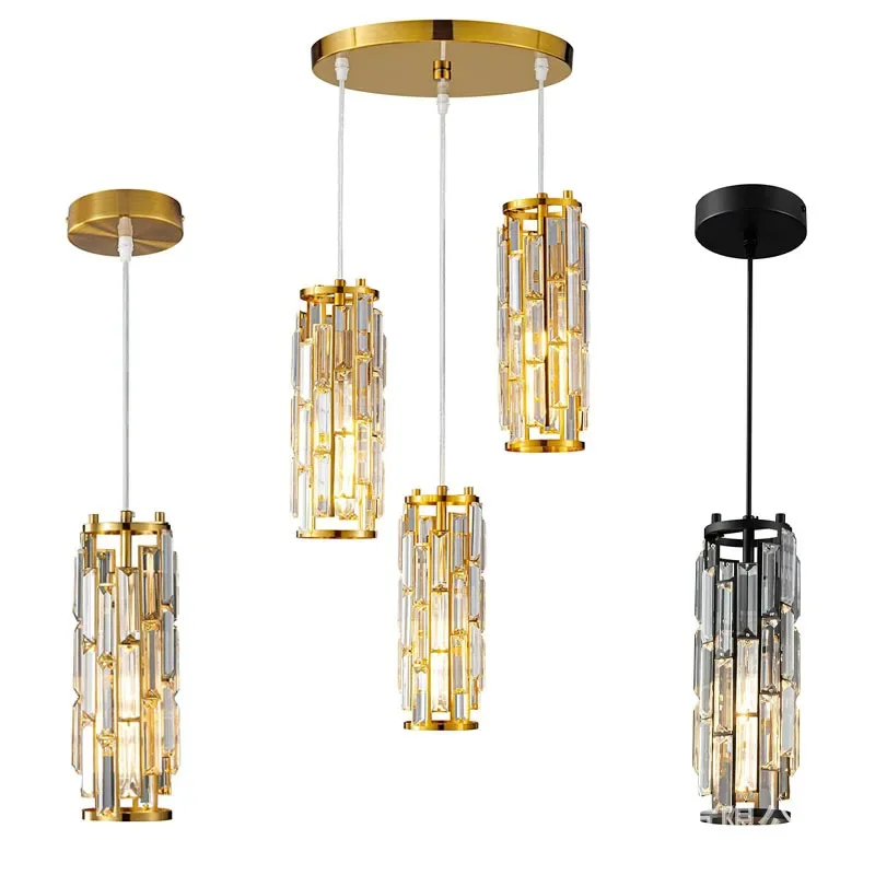 Modern Crystal Pendant Light, Lâmpada Pendurada para Mesa de Jantar, Bar, Suspensão de Cabeceira, Home Appliance, 220V