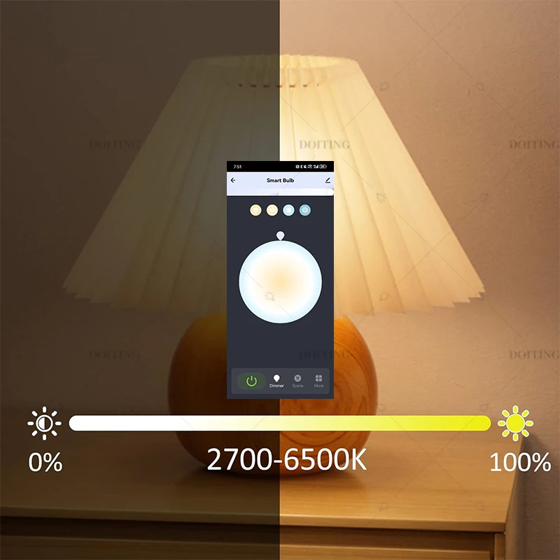 الحياة الذكية-مصباح Tuya WiFi E27 ، تطبيق LED ، تحكم صوتي خافت ، يعمل مع اليكزا ، مساعد جوجل ، V ، أضواء-وقي-