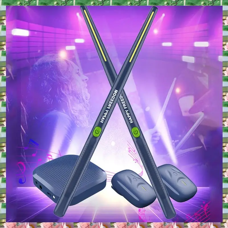 

Sports Professional Virtual Electric Air Drum Set Portable Electronic Virtual Air Drum Drumsticks Pedals For Beginners Children,