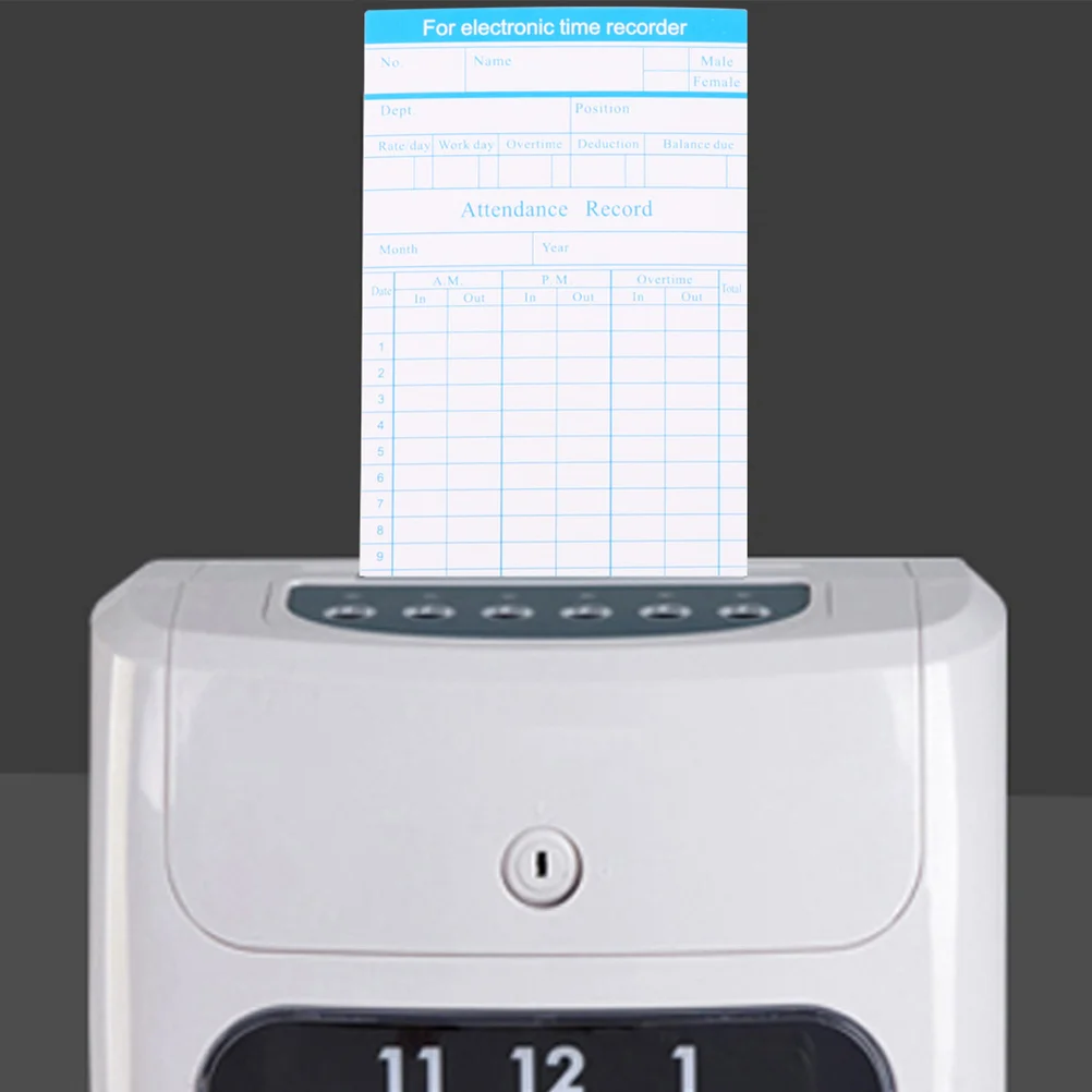 100 Sheets Attendance Card Time Record for Employee Automatic Paper Cards Recording Office