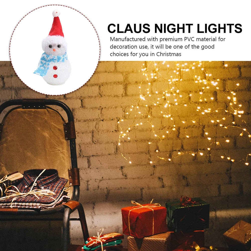 

2 шт. Рождественский снеговик светодиодные ночные огни Рождественская светящаяся лампа снеговика красочная декоративная рождественская ночная лампа для дома