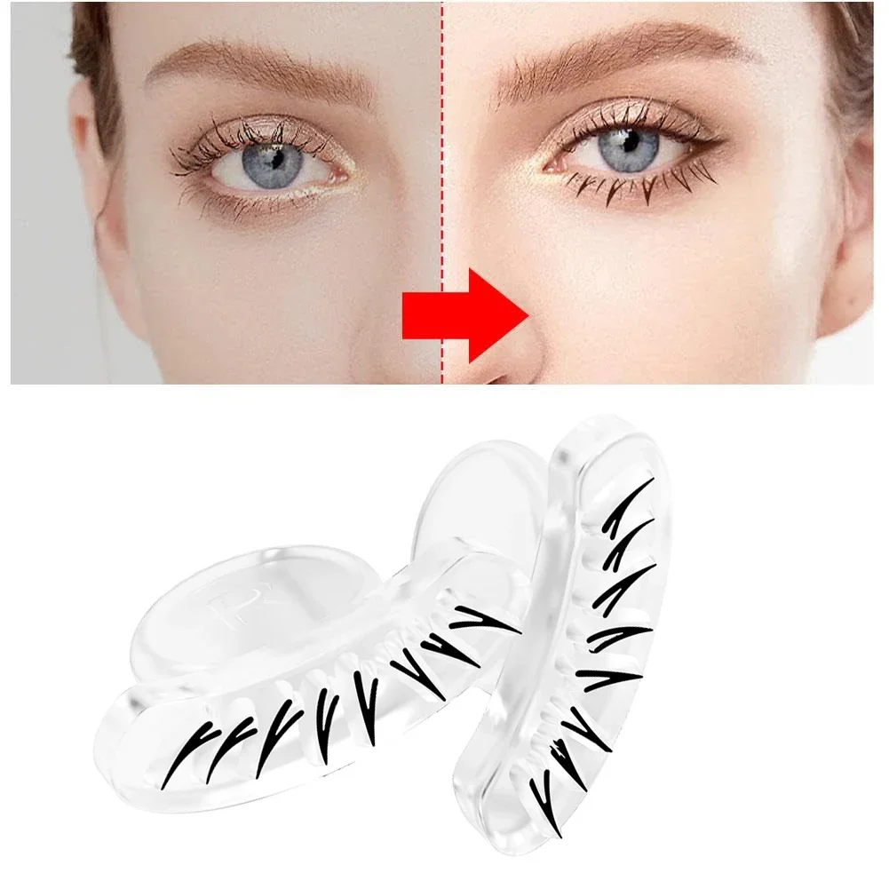 2Pcs Eyelash Stamps Tool Eye Makeup Stencils Tool DIY Lower Lashes Extensions Natural Look for Make Up Beginner False Eyelashes