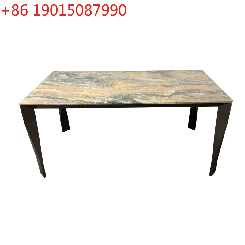 Marble Dining Table Venice Brown Hotel Apartment Clubhouse Villa Restaurant Simple Disassembly Restaurant Table Commercial