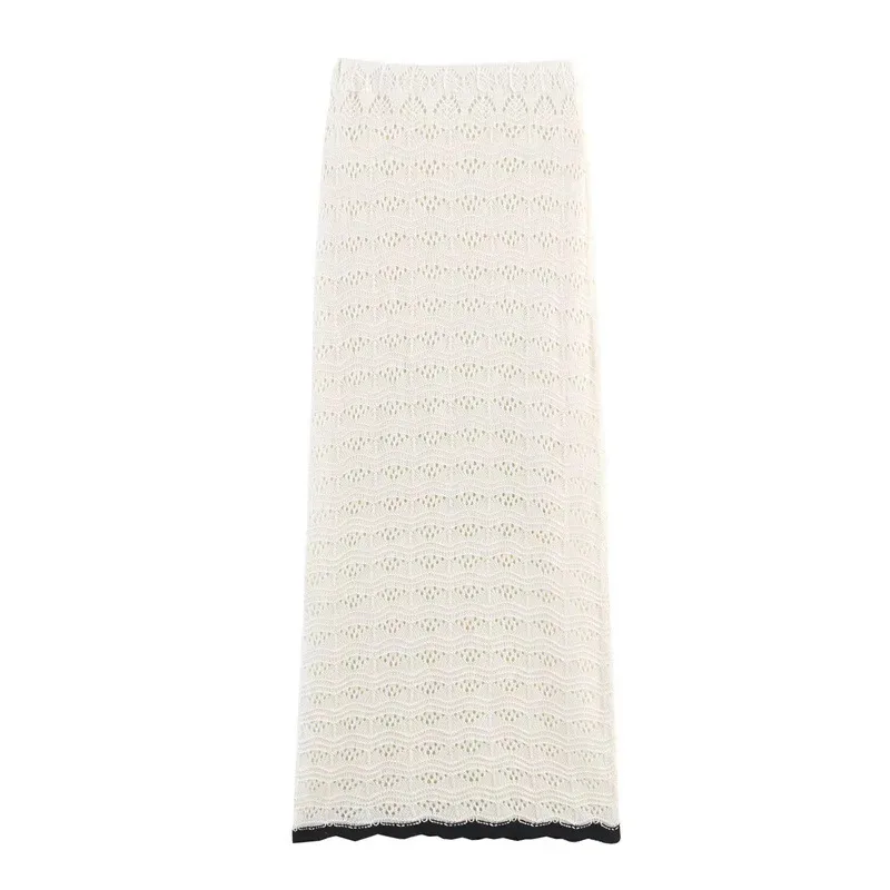 

Women's Summer Vacation Sleeveless Knit Top And Casual Midi Skirt Set Solid Color round Neck Elastic Waist Fashion