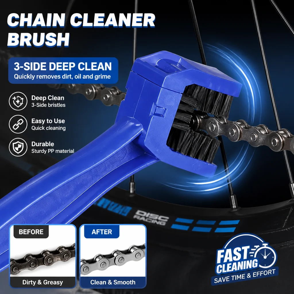Portable Bike Chain Cleaning Brush Plastic Gear Grunge Wheel Brush MTB Motorcycle Cleaning Tool Rim Care Tire
