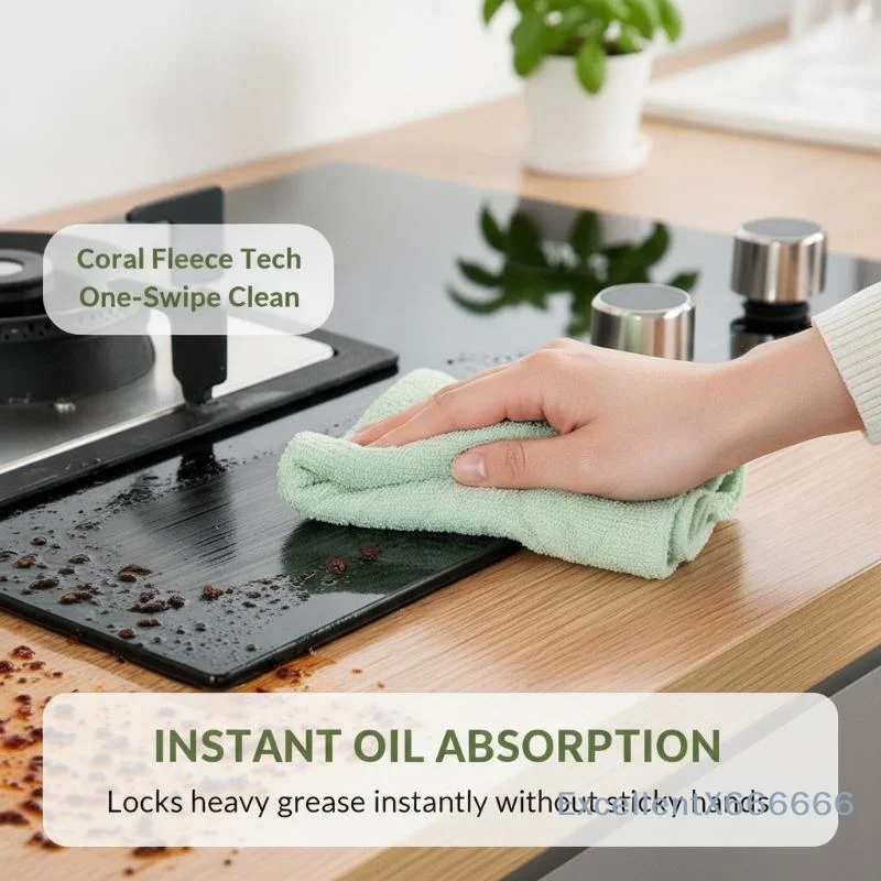 Disposable Kitchen Wipes 20Pcs Thickened Bamboo Microfiber Lint Free Absorbent for Dish Washing Home Cleaning