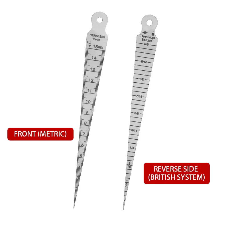 JIGONG Stainless Steel Taper Welding Feeler Gauge Gage Depth Ruler Gap Hole Inspection For Measurement Tool