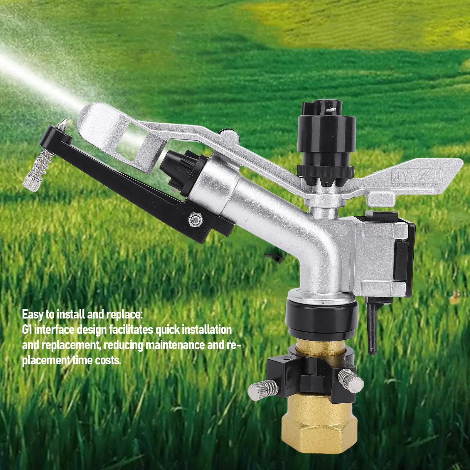 

Пистолет-распылитель для орошения, цинковый сплав, экономия воды, автоматический вращающийся пистолет-разбрызгиватель для фермы, двора, интерфейс G1, водяной пистолет-распылитель