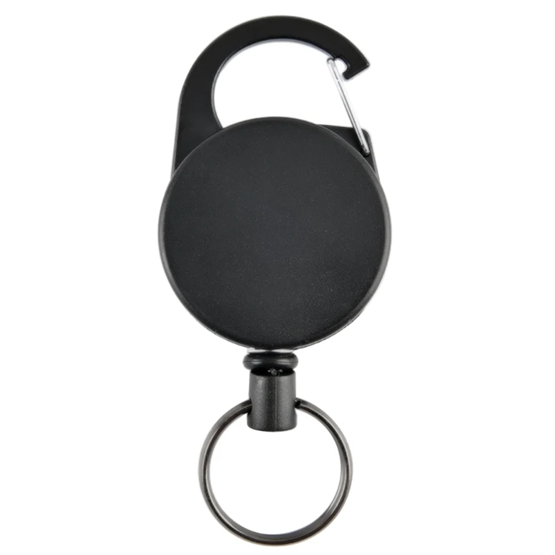 Multifunctional Roll Retractable Keychain Bag, Recoils ID-Card Holder, Stainless Steel Rope Keyring, 60cm