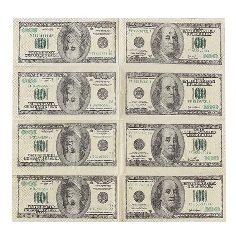 5 Bags /10 Bags $100 Napkins Dollar Bills Paper Towels Party Fun Gift Disposable Napkins Wedding Party Decorations