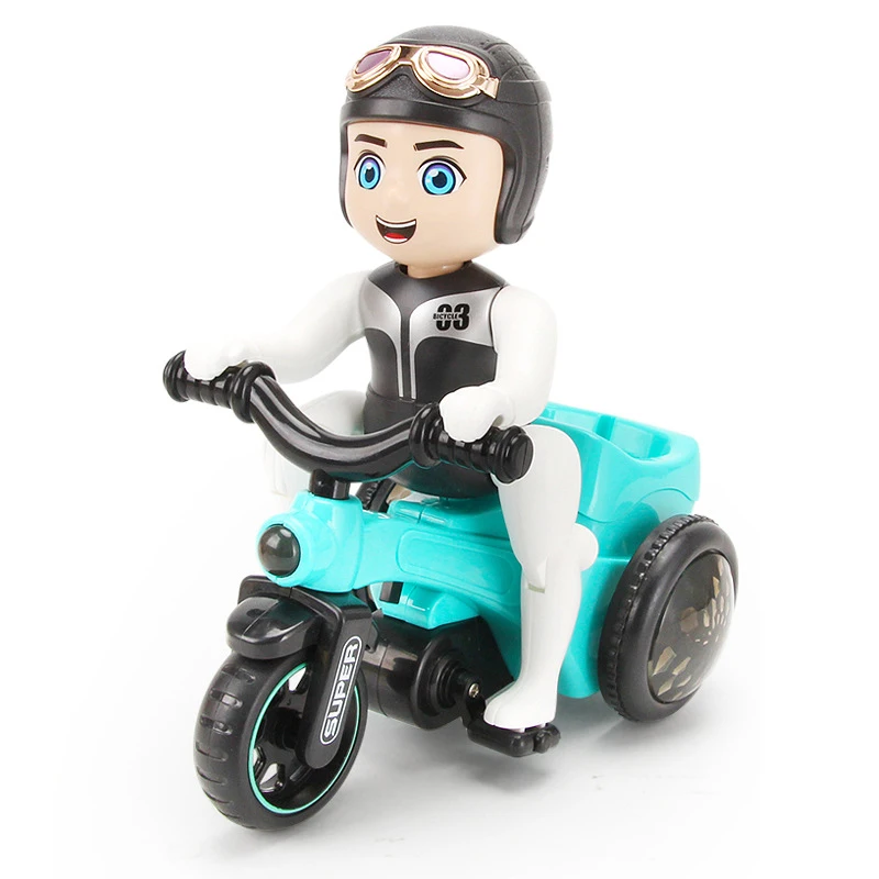 Electric Powered Stunt Tricycle Car 360 Degree Rotating Music Light Children Toy Gift Children Stunt Car Rotating Super Trick