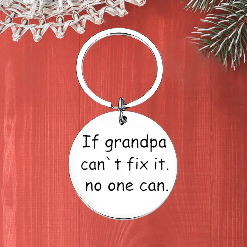 Metal Dad Keychain Pendant Father’s Day Gift Key Chains Keyrings If Dad Can’t Fix It No One Can