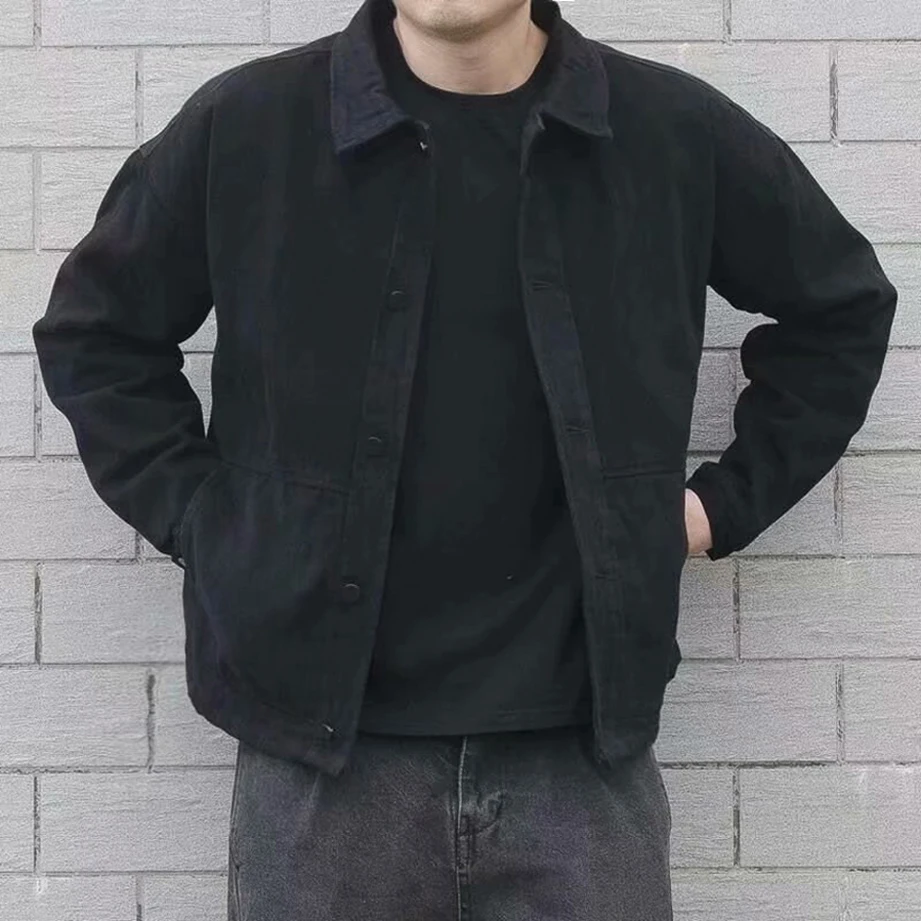 

Новая джинсовая куртка-пилот Bla ort 2023 для мужчин: модная осенняя рабочая одежда в стиле милитари, свободный крой, длинный рукав, на молнии