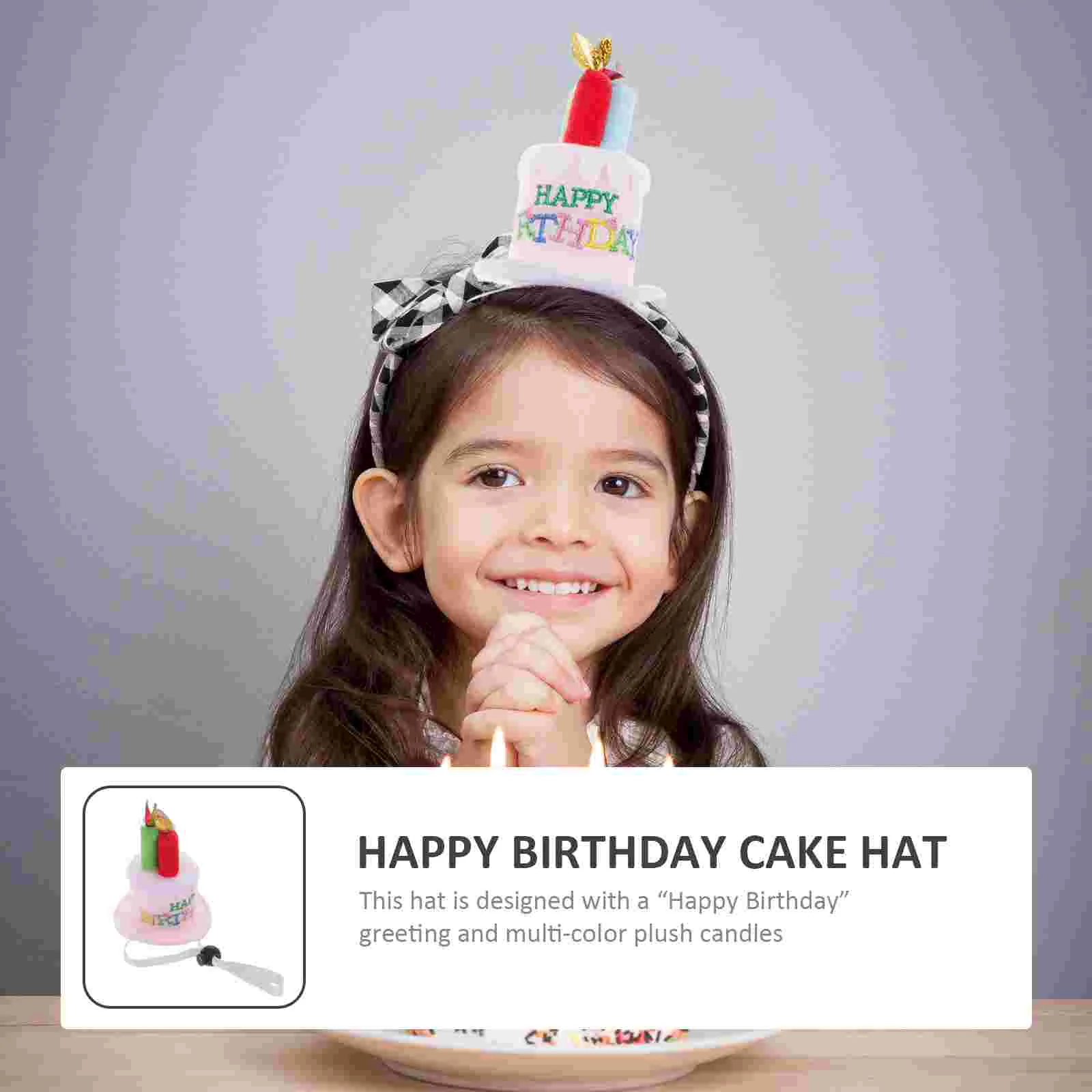 Birthday Headwear Children's Hat Happy Plush Headband Heartwarming Gift Party Favors Cake Cloth for Kids