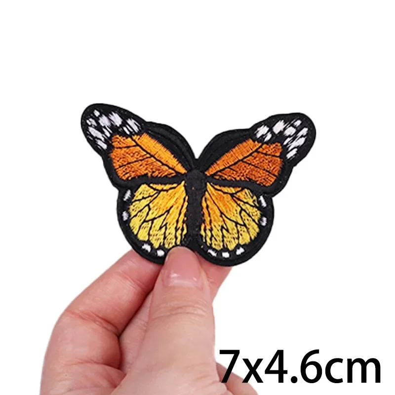 2PCS 21Color Butterfly Embroidered Patch Badges Iron On Patches For Clothing Thermoadhesive Patches On Clothes Sewing Appliques