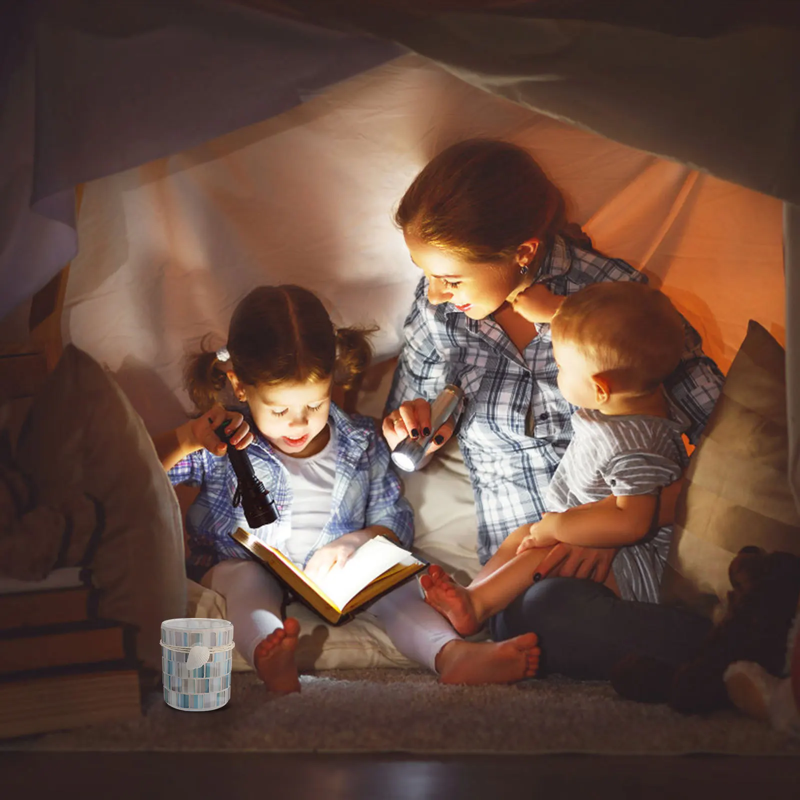 

1Pcs Glass Holder Shell Shape Mosaic Craft Elegant Vintage Style Multi Use for Desk Decor Wedding Party Bar Tealight