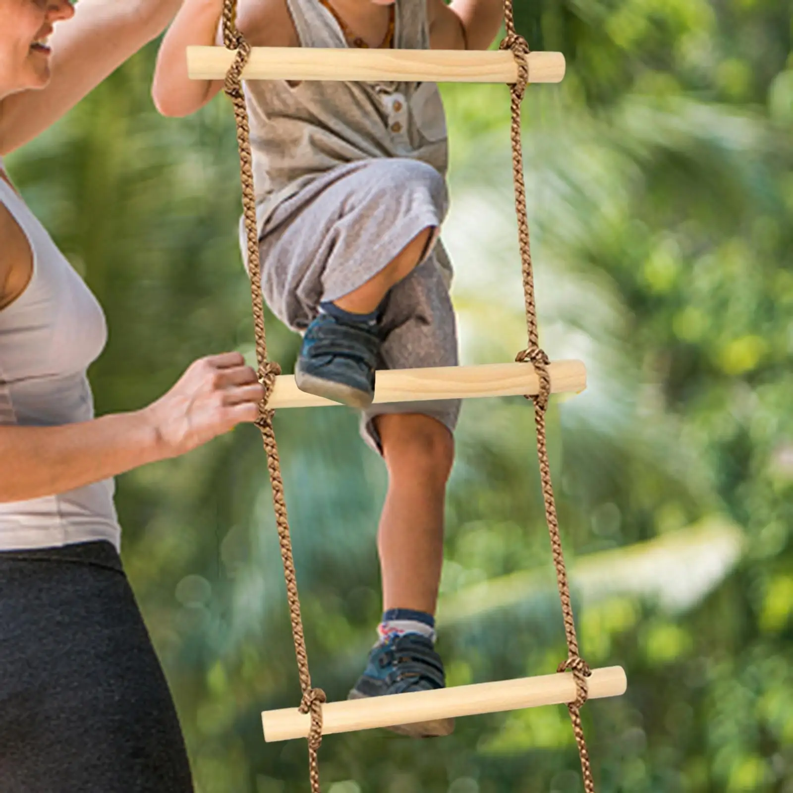 Scaletta da arrampicata per bambini Scala di corda sospesa per altalena fai-da-te Casa sull'albero Sala giochi Parco giochi Parco giochi Set altalena Accessori giocattolo scalatore