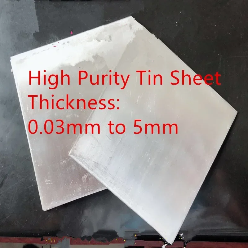 Tin 0.8mm 1.0mm 1.5mm 2.0mm 3.0mm 5.0mm thickness Sn≥99.99% Pure Tin Stannum Sn Plate stannum plate stannum panel for Research