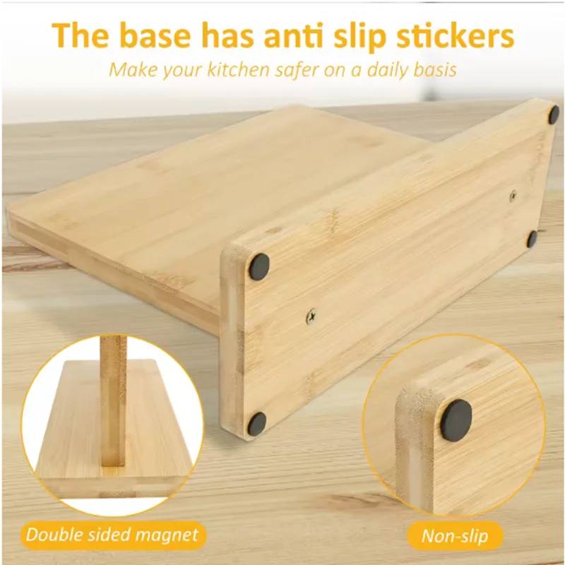 Wooden Household Use Rectangular Storage Kitchen Magnetic Knife Holder Scissors Holder Knife Organizer Knife Storage Rack