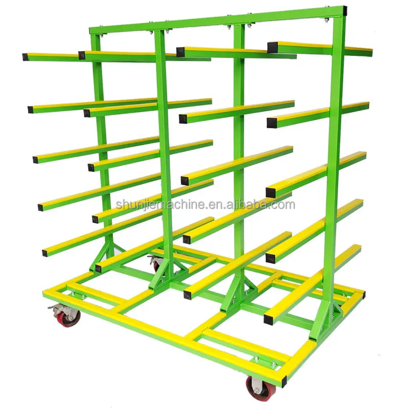 

High Quality Durable Heavy Duty Cantilevered 6-layer Transport Carts With Wheels Tube Aluminum Strip Transport Trolley