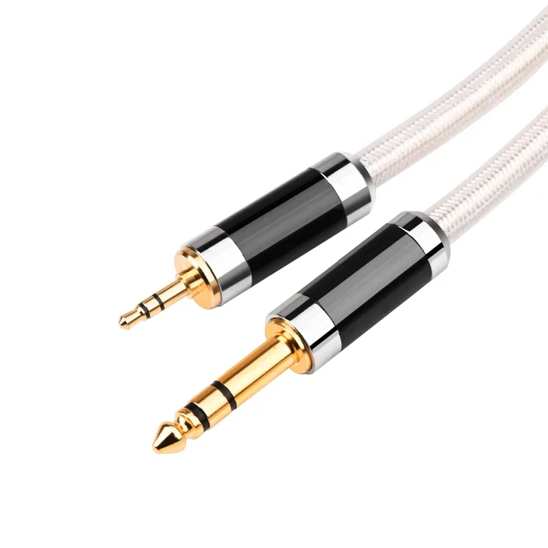 Adapter HIFI 3,5 mm do 6,35 mm Kabel Aux do wzmacniacza miksującego Pozłacany kabel Aux 3,5 jack do 6,5 jack męski do męskiego