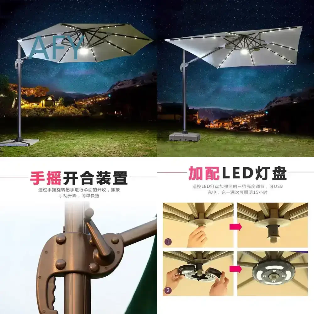 Outdoor Roman Umbrella for Patio Garden Terrace Balcony Outdoor Folding Sun Shade Umbrella 3M Beach Umbrella for Outdoor Use