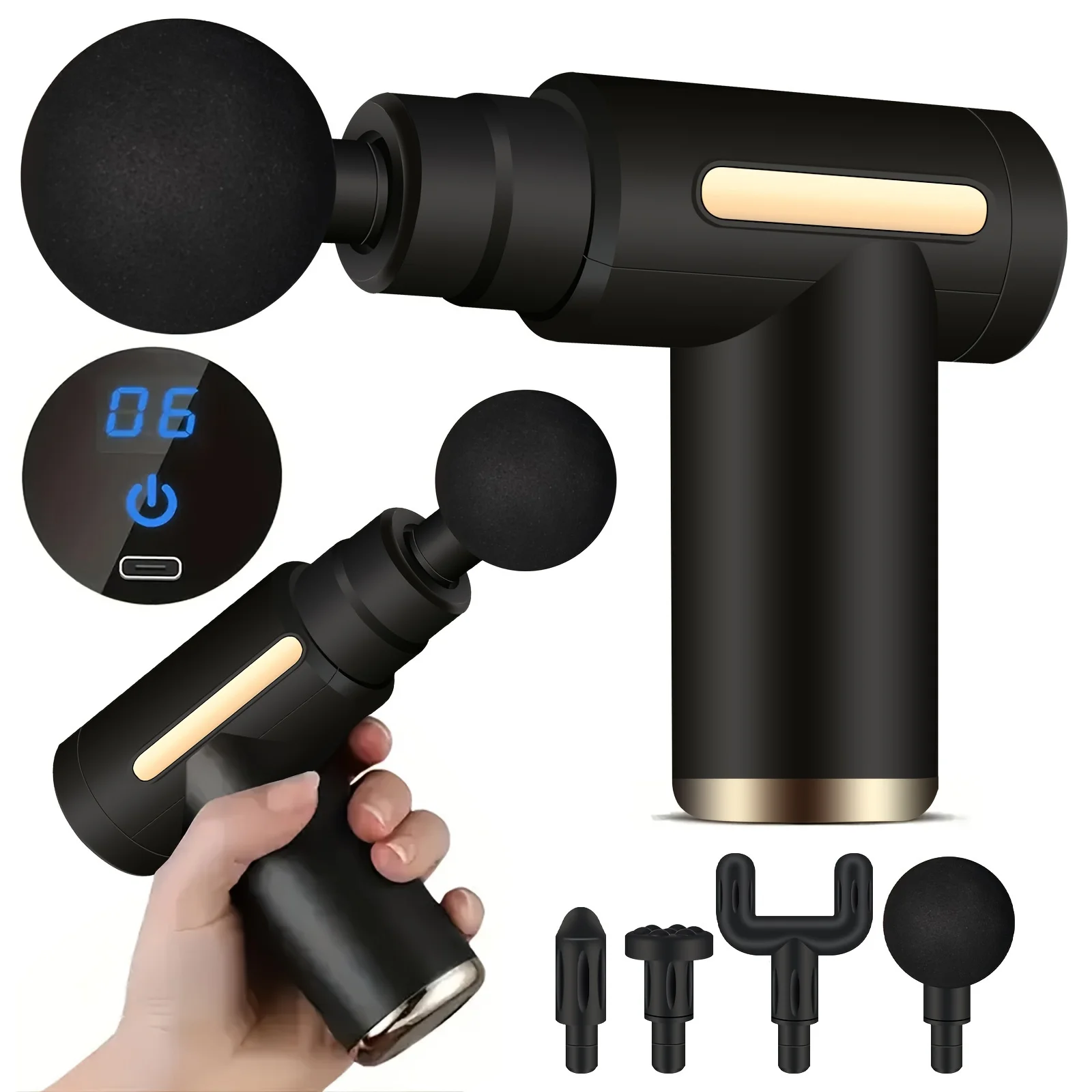 1pc Fascia Gun Muscle Massage Gun, Deep Tissue Muscle Handheld Percussion Massager For Body, Back And Neck Pain, Ultra Compact E