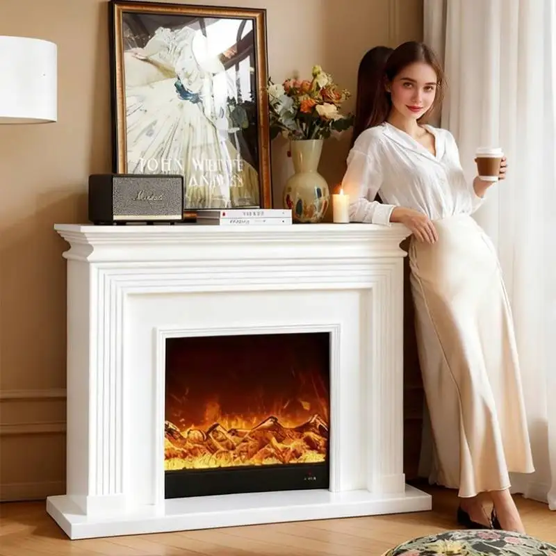 

White Small Living Room Fireplace Classic High Nordic Decoration Living Room Cabinets Corner Arched Mueble Salon Furniture Home