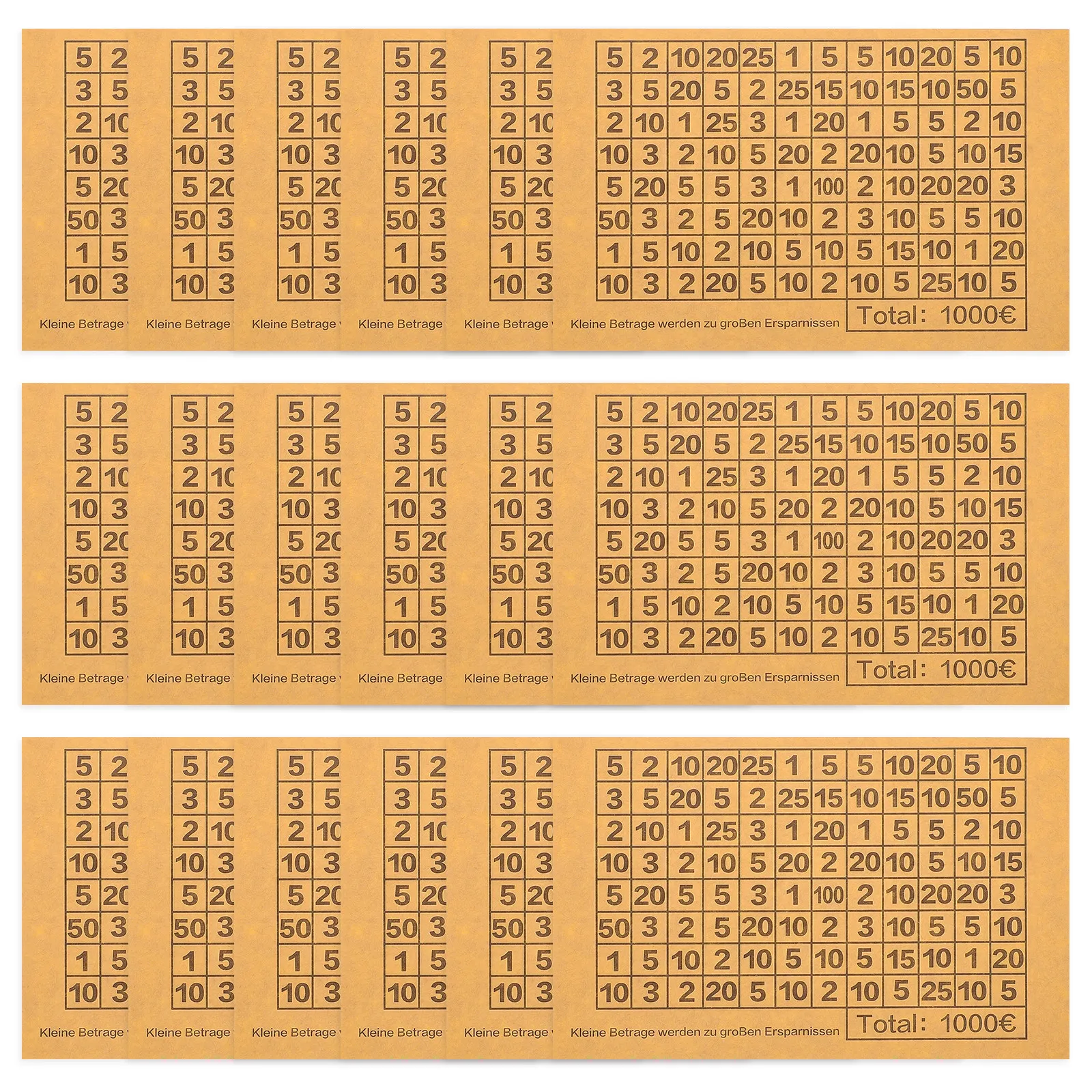 20Sheets Number Label Stickers for Savings Jars Banks Budgeting Tracker Financial Goal Labels DIY Coin Box