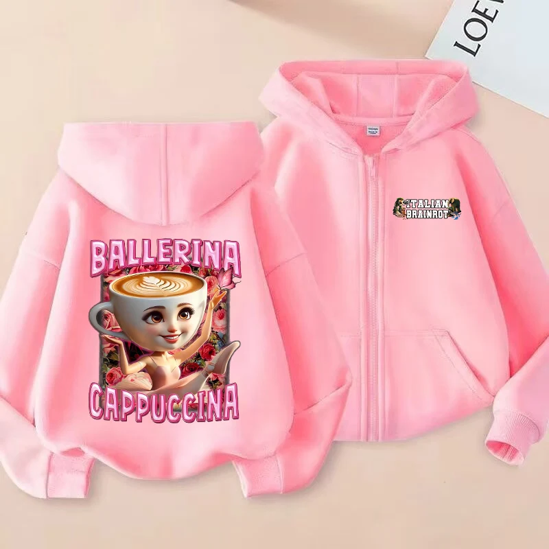 سترة بغطاء للرأس بسحاب من Brainrot الإيطالية للأطفال Tralalero Tralala سترة بقلنسوة للأولاد والبنات لربيع الخريف وأكمام طويلة ملابس أطفال هدية #2