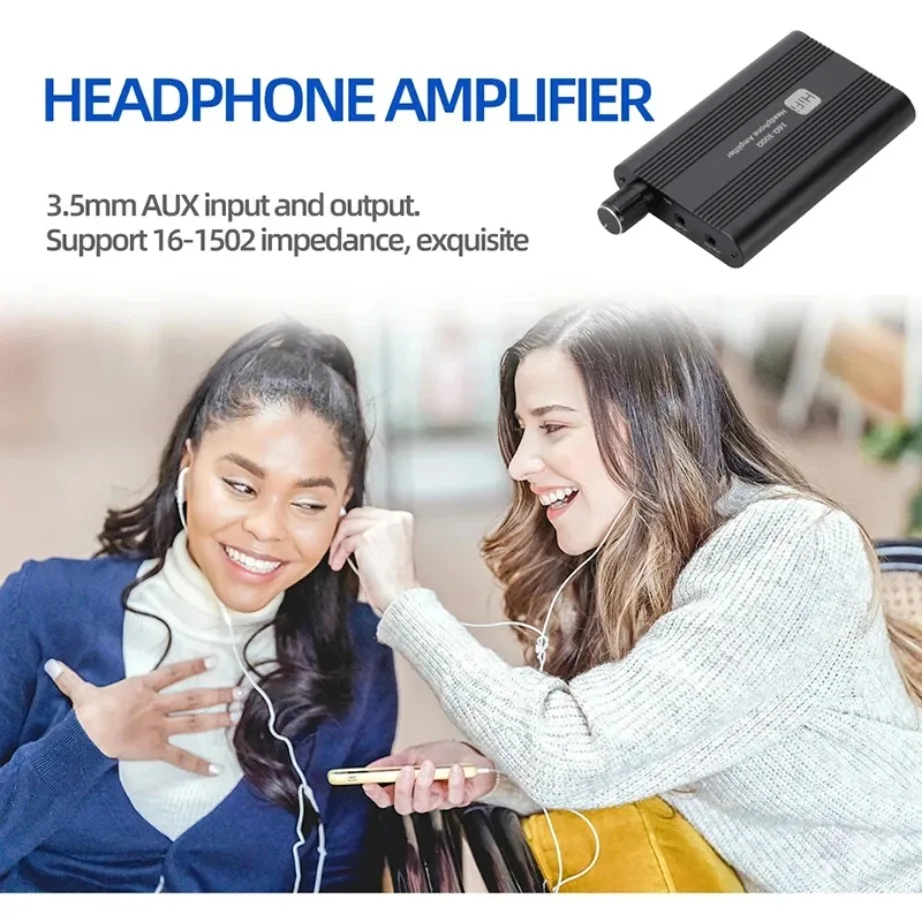 YIGETOHDE 16-300 ohm HiFi Headphone Earphone Amplifier 3.5mm Jack Aux Portable Adjustable Audio Amp Mobile Phone Music Player