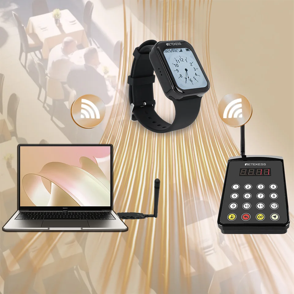 RETEKESS TD154 Küche Kellner Rufsystem Restaurant Pager Für Server TD113 Wasserdichte Uhr Empfänger Für Kaffee Bar Hotel – Detail 10