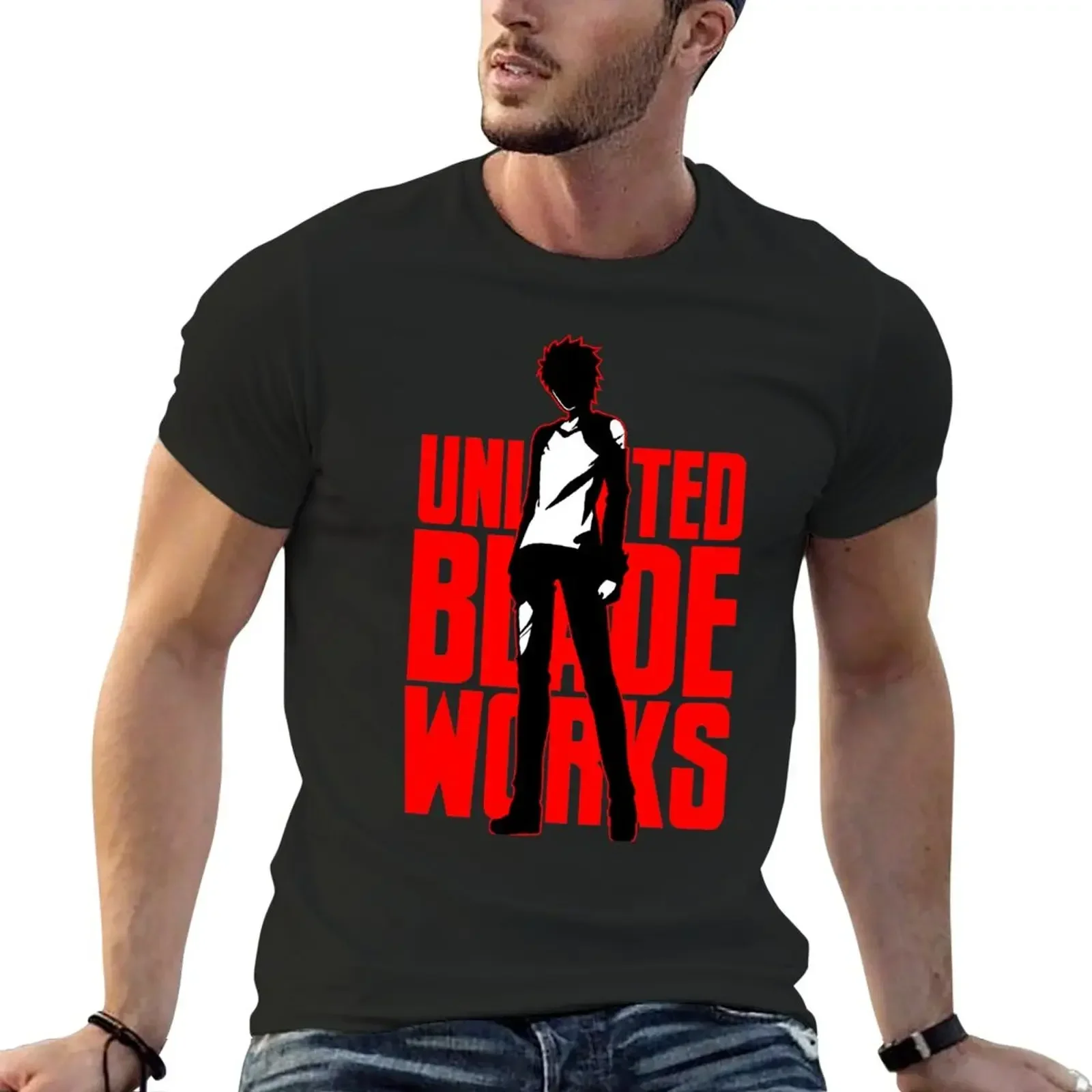 Emiya Shirou Unlimited Blade Works T-Shirt black t shirt Short sleeve Oversized t-shirt men clothes 2024 new arrival round neck