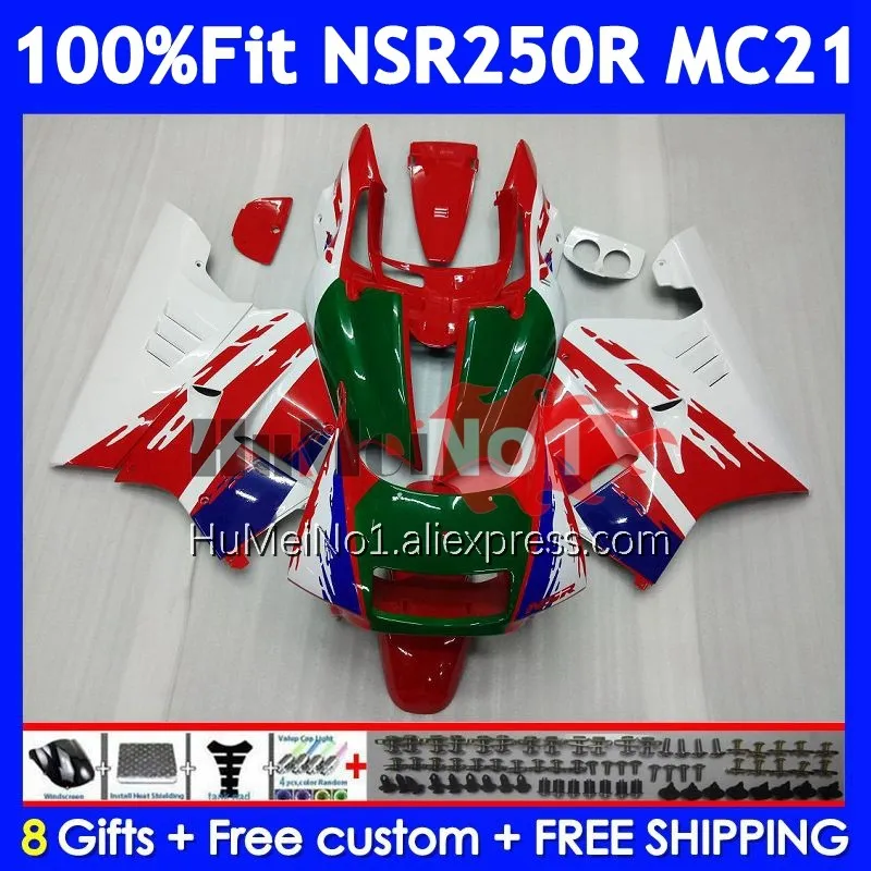 Injection For HONDA NSR250R MC21 PGM3 1990 1991 1992 1993 15No.13 NSR250 Green red NSR 250 R RR NSR 250R 90 91 92 93 Fairing