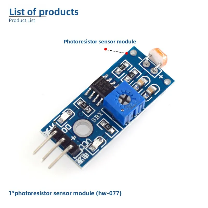 Light Sensitive Resistor Sensor Module 5516 Photoresistor for Light Detection