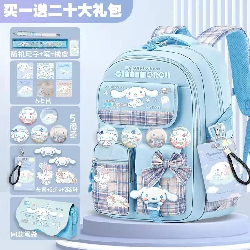 Cinnamoroll  Schoolbag Sanrio Cartoon Kuromi Bag Burden Reduction Lightweight High Capacity Children Backpack School Supplies