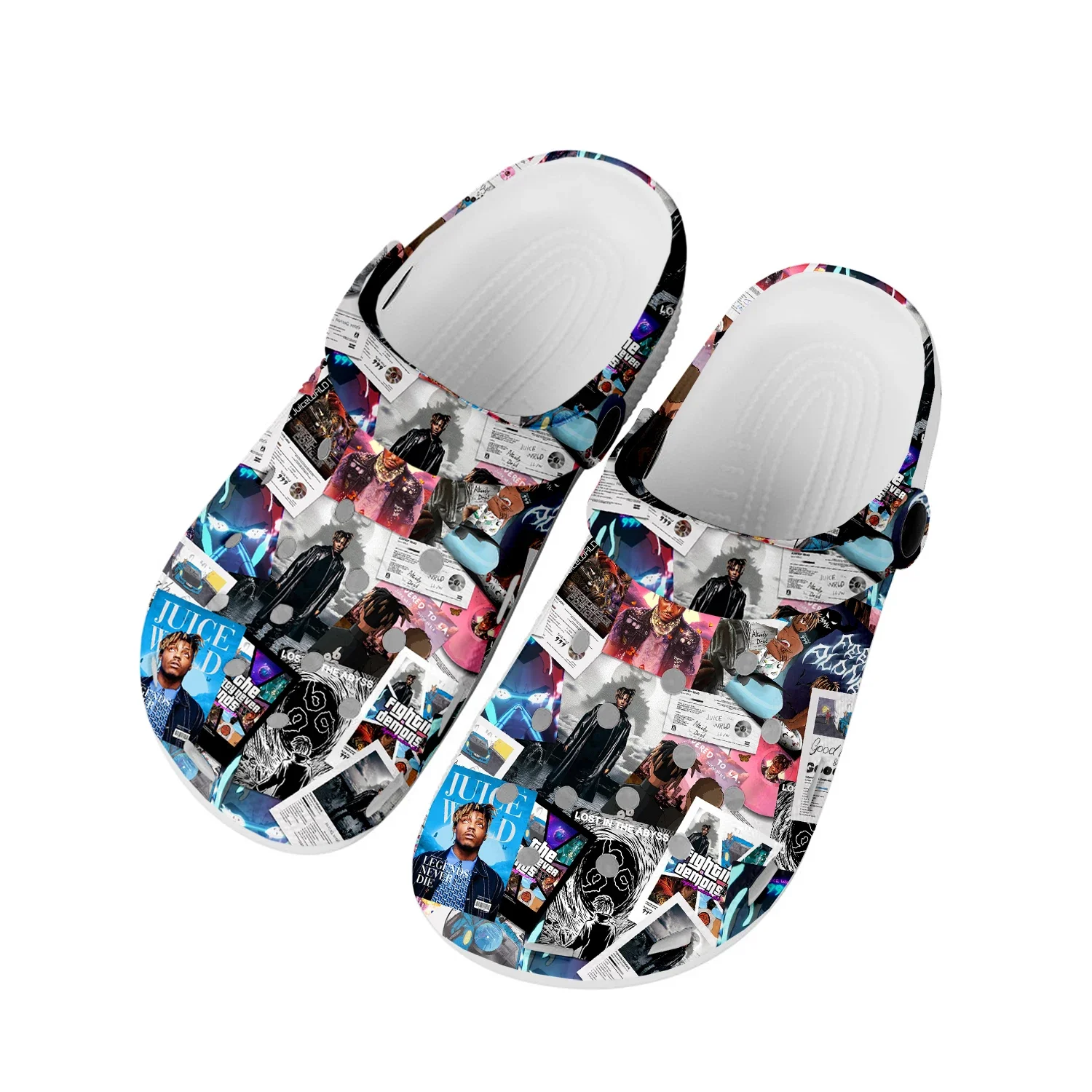 Wrld 999 Hip Hop Rapper Juice Home Clogs Custom Water Shoes Mens Womens Teenager Shoes Clog Breathable Beach Hole Slippers White