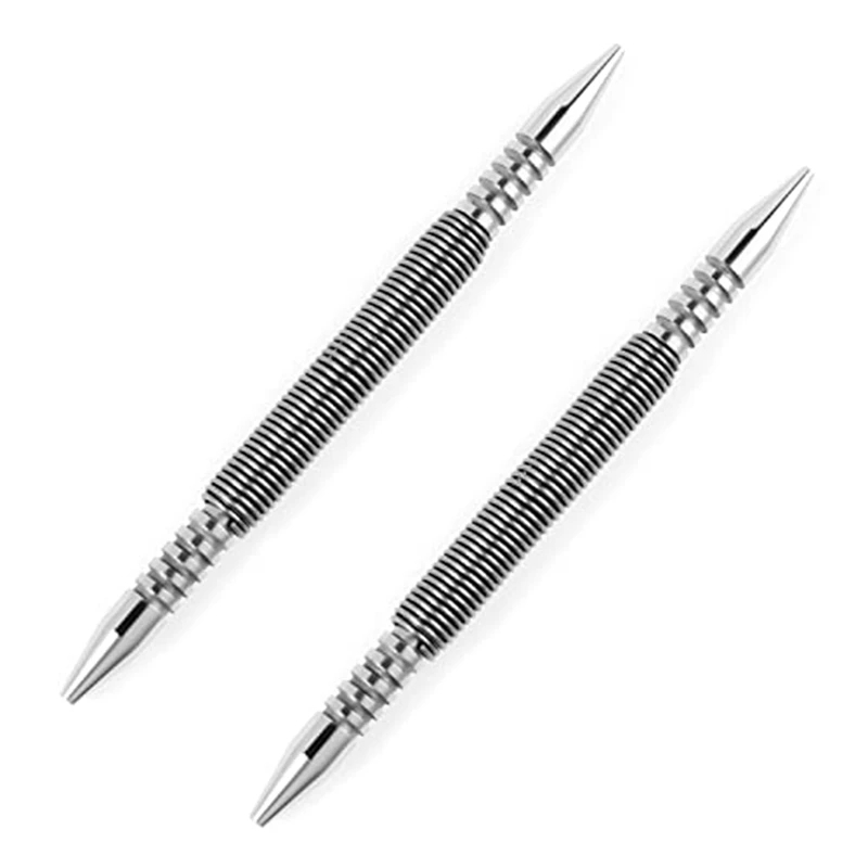 

2 Piece Dual Head Nail Setters 3/32&1/8Inch Spring Nail Set Hammerless Nail Setter Punch Set Door Hinge Pin Removal Tool