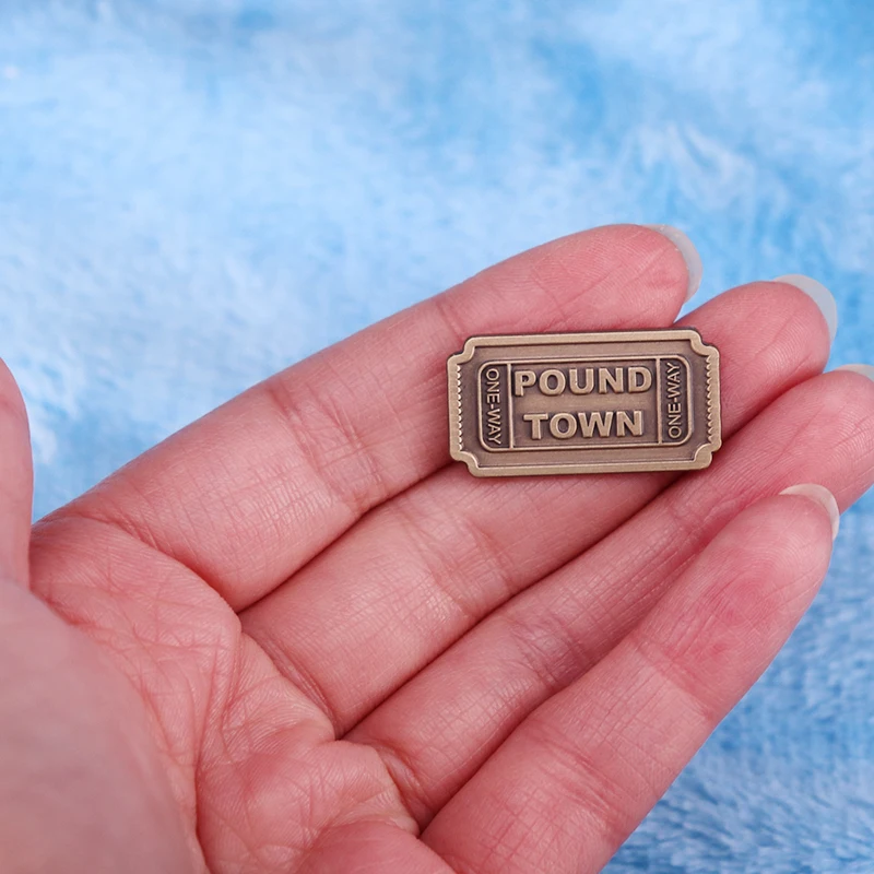 One-way Ticket To Pound Town Enamel Pin Badge Funny slang brooches jewelry accessories
