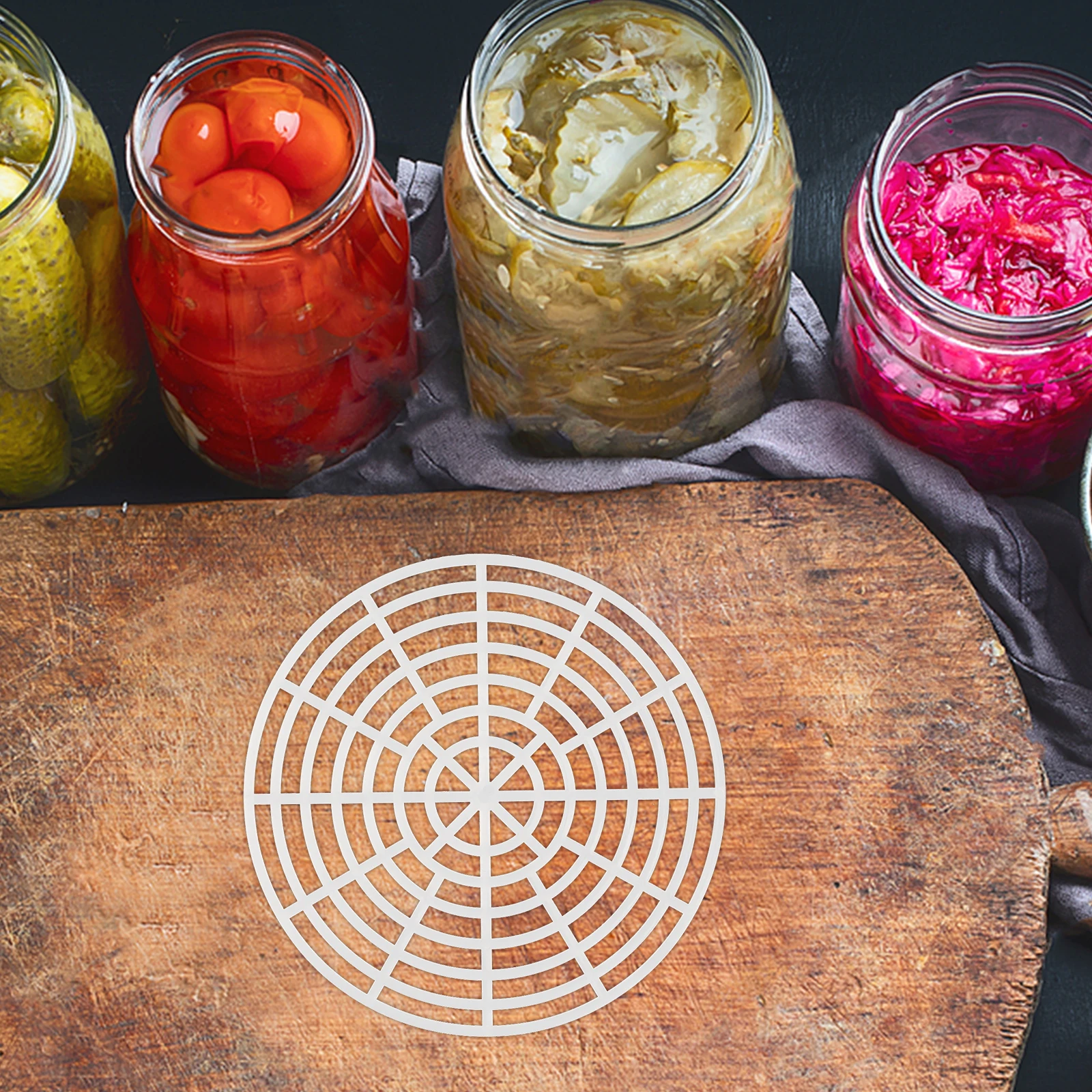 

5pcs Pickling Jar Press Tool Vegetable Fermenting Rack Kimchi Canning Kit Fermentation Weights Pickle Container Strainer For