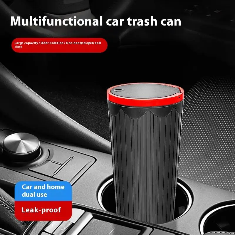 New Car Trash Bin Can Mini Auto Dust Organizer Car Interior Rubbish Bag Garbage Container Storage Box Bucket Auto Accessories