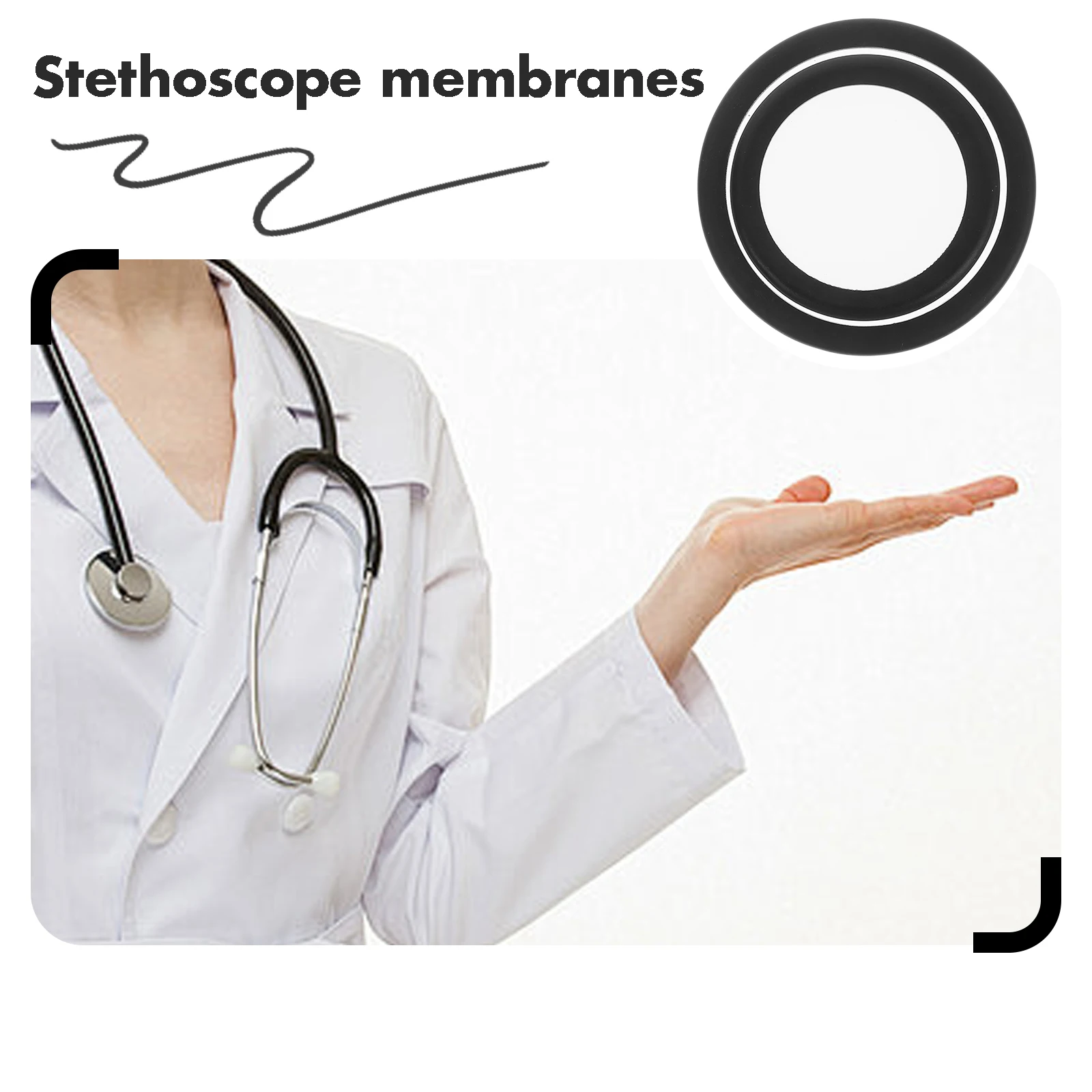 2Pcs Bell Cover for Stethoscope Replacement Flexible PVC Diaphragm for Clear Sound Transmission Stethoscope Parts