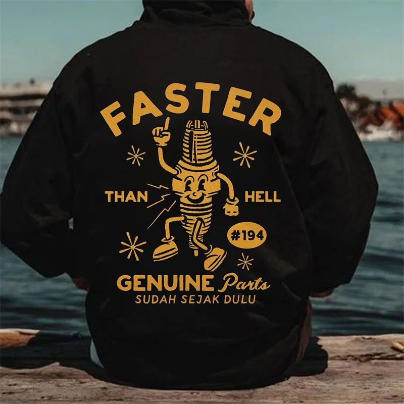 

New Tide Brand Creative Design Sense Hooded Sweater Men's Fall Models Loose Hip-hop High Street Long-Sleeved Hoodie 3D Figure