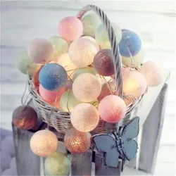 Bolas de algodón LED románticas, luces de hadas alimentadas por batería/USB, guirnalda de luces navideñas de 3M para fiesta, boda, decoración de dormitorio