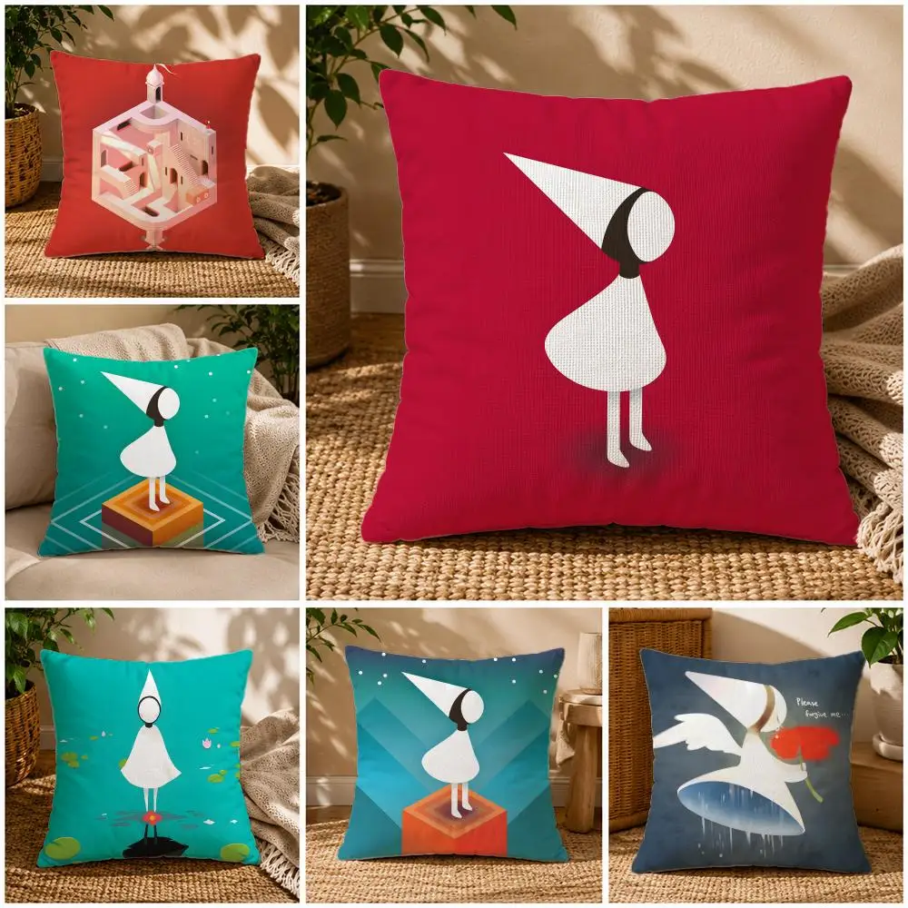Game-Monument ValleyS Cushion Cover Soft Short Plush Zippered Cushion Covers 40/45/50cm Square Decor for Sofa Home