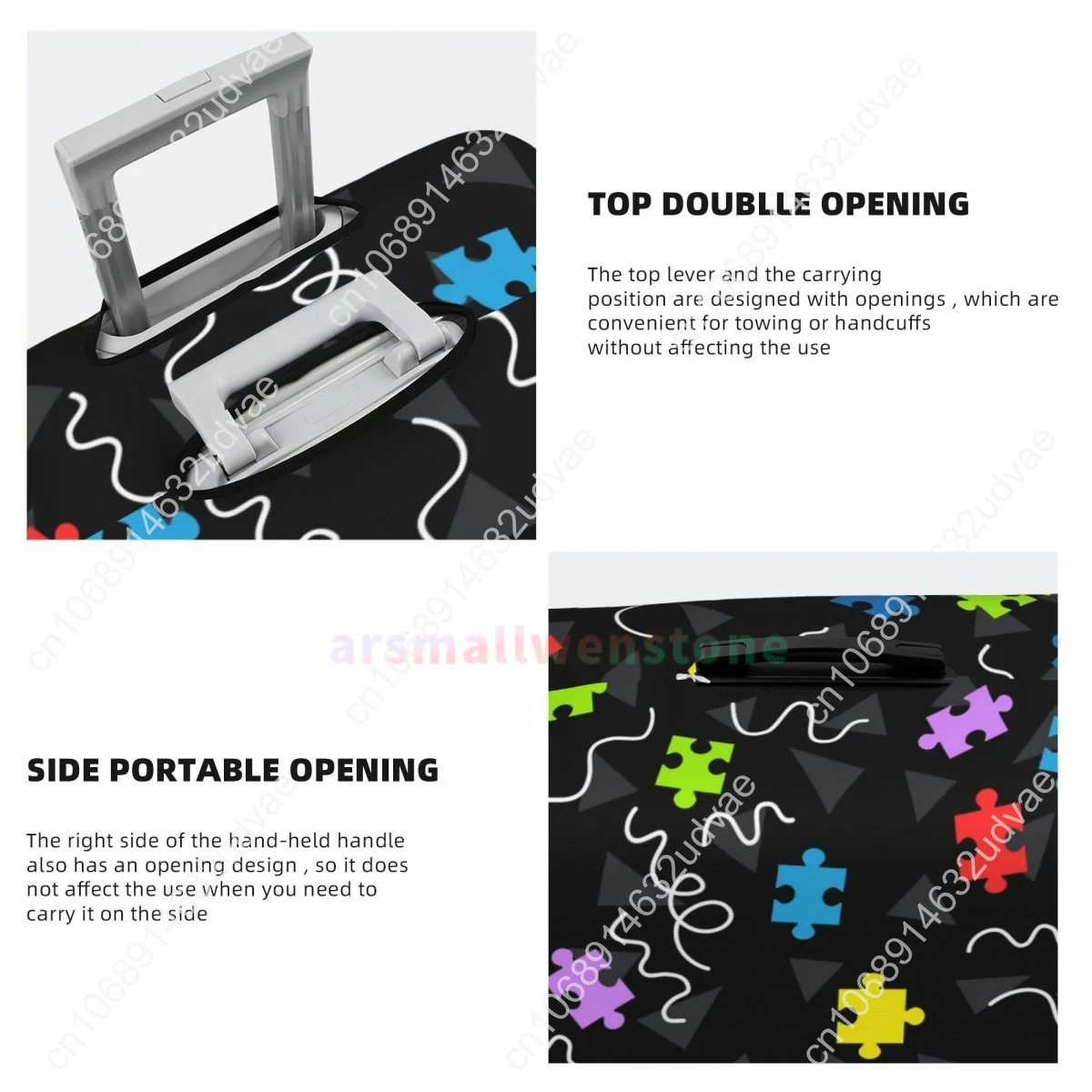 Peça de quebra-cabeça capa de bagagem protetor de mala engrossar elasticidade poeira coberta anti-risco capa protetora 18-32 Polegada