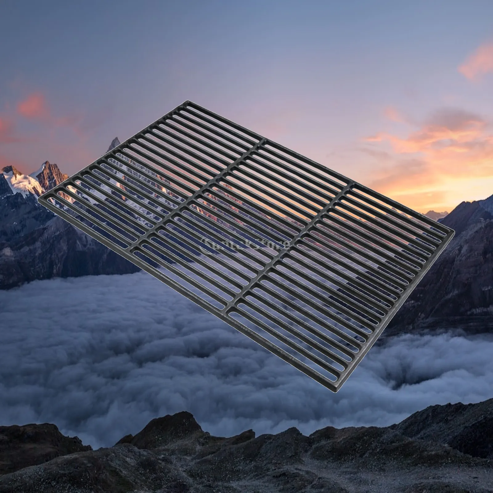 Rectangular Cast Iron Grilling Rack Nonstick Oven Grate for Outdoor Camping Barbecue Oven